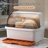 Bowl & Chopstick Storage Box with Lid, Kitchen & Dorm Dish Rack, Plastic Bowl Cabinet, Drainable Bowl Box