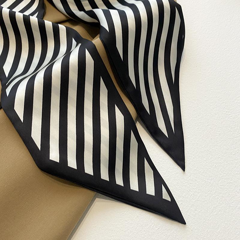 Fashion Headbands Hair Ribbons Scarf For Women Skinny Hairband Neck Scarves Black KTY