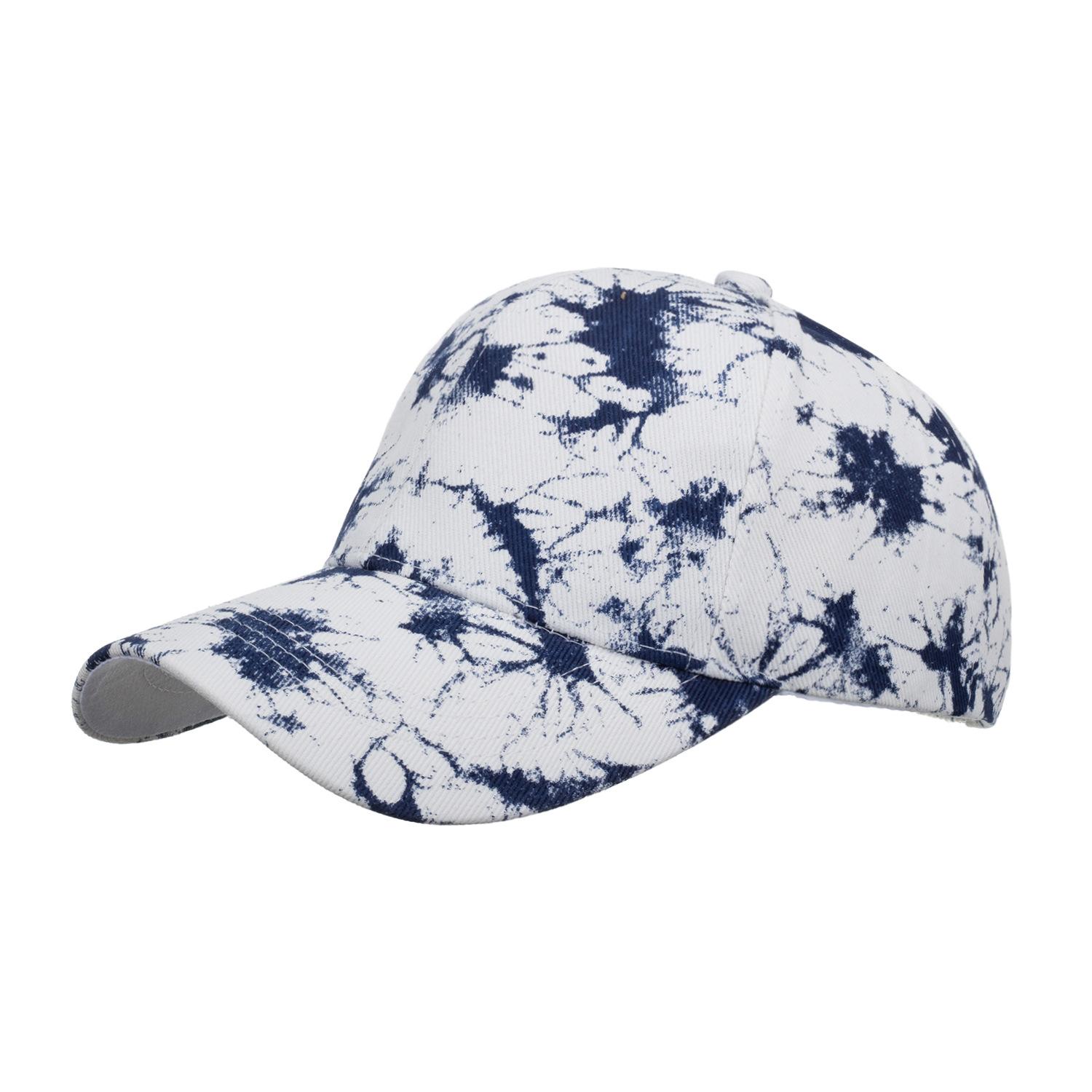 

Spring and summer new ink painting tie-dye casual sports cap cap cap baseball cap Темно-синій