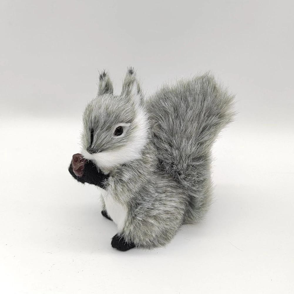 Simulation Squirrel Animal Figurines Christmas Artificial Squirrel Ornament Christmas New Year Party Desktop Decoration