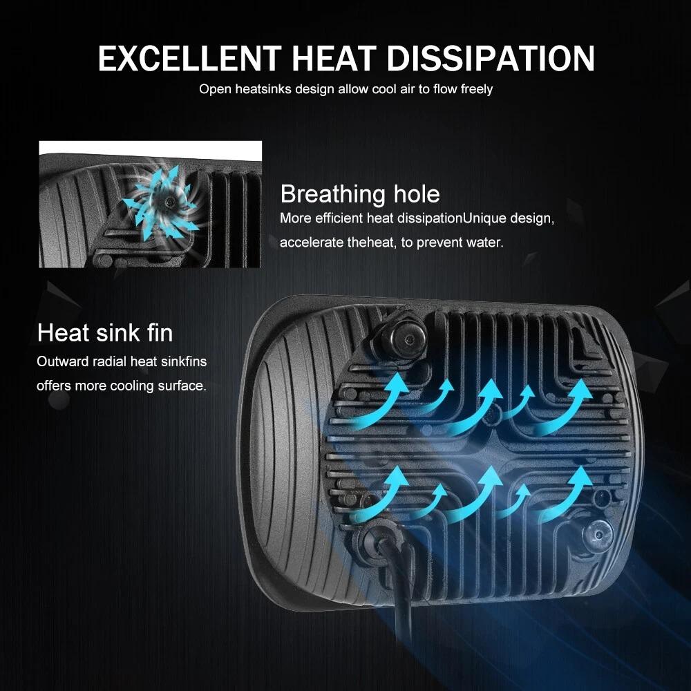7 Inch LED Headlight with Arrow Turn Signals High Low Beam Offroad Driving Light Daytime Running Lamp