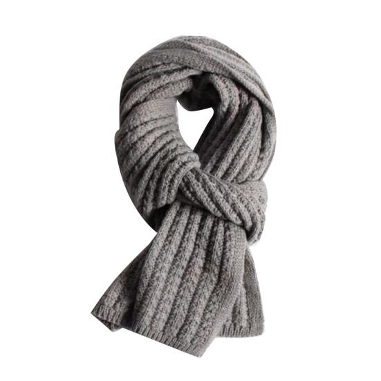 Couple Winter Scarf Warm Thick Knitted Long Scarf Solid Color Soft Large Wrap Outdoor Indoor Cold Weather Neck Warmer