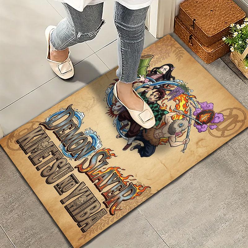 Tappeto Demon Slayer per Soggiorno Camera da Letto Casa Decorazione Divano Gioco Bambini Tappetino Antiscivolo per Pavimento