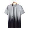 T-shirt da uomo con stampa sfumata - Girocollo, Manica corta, Casual, Elegante, Traspirante e Asciugatura rapida