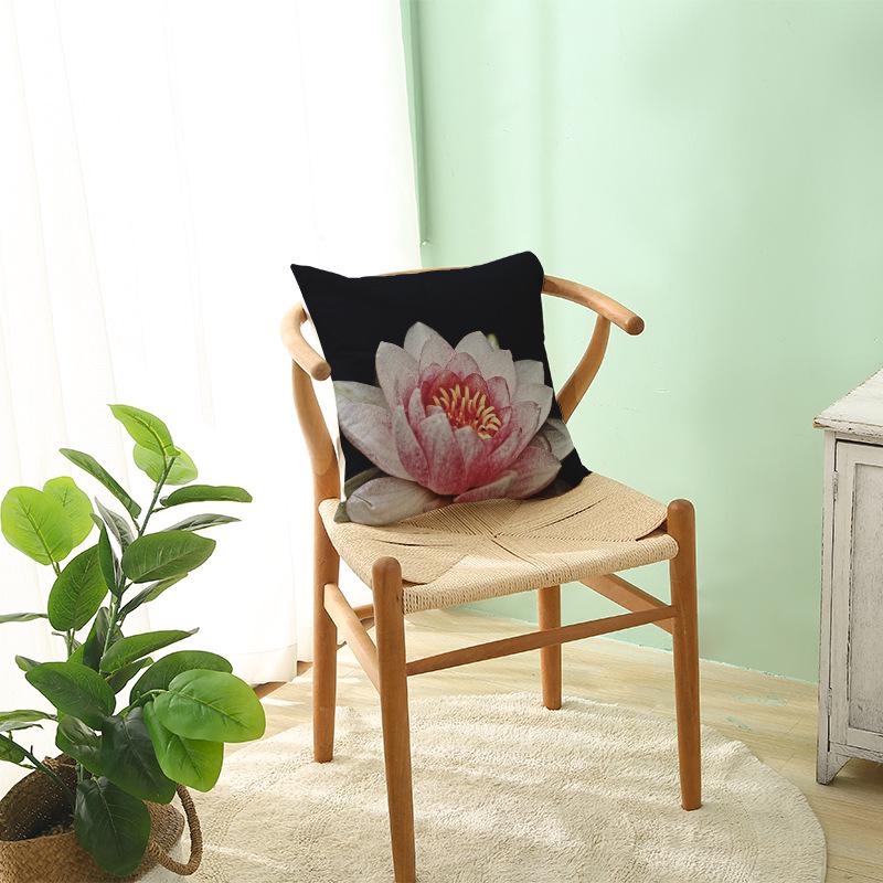 Modern Simple 3D Flower Polyester Pillow Cover for Home New Chinese Style Pillow Sofa Car Cushion Cover
