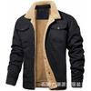 Men's Lapel Jacket Winter Warm Lamb Fleece Casual Jacket Fleece Thickened Work Jacket