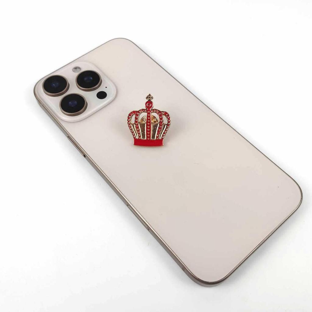 [F NODE] Crown Pin Badge, Red and Gold, 2.4cm X 3cm, Clasp, Badge, Pin, Stylish, Display, How To Use, How To Wear, Badge, Butterfly Clutch, Clutch,