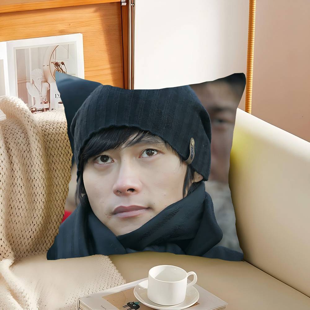 

L-Lee B-Byung H-Hun Stitch Lucky Dragon Pillow Cover Sofa Cushion Cover Home Room Decoration Children Gift 12x12Inch