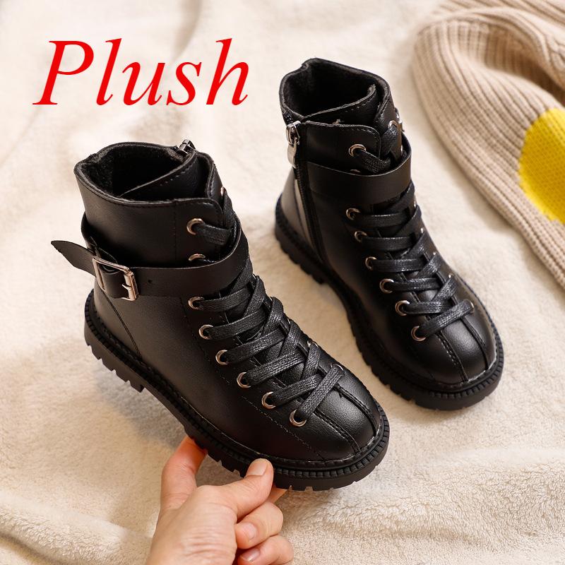 

Короткие сапоги принцессы для девочек, модные плюшевые сапоги, детские сапоги, детская обувь для девочек, зимние теплые сапоги для мальчиков 32 чёрный