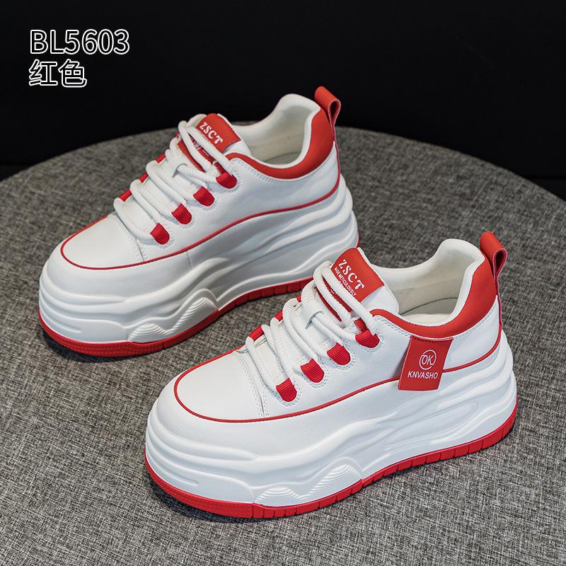 Platform Spring and Autumn New Leather Muffin Small Student Sports and Leisure Shoes