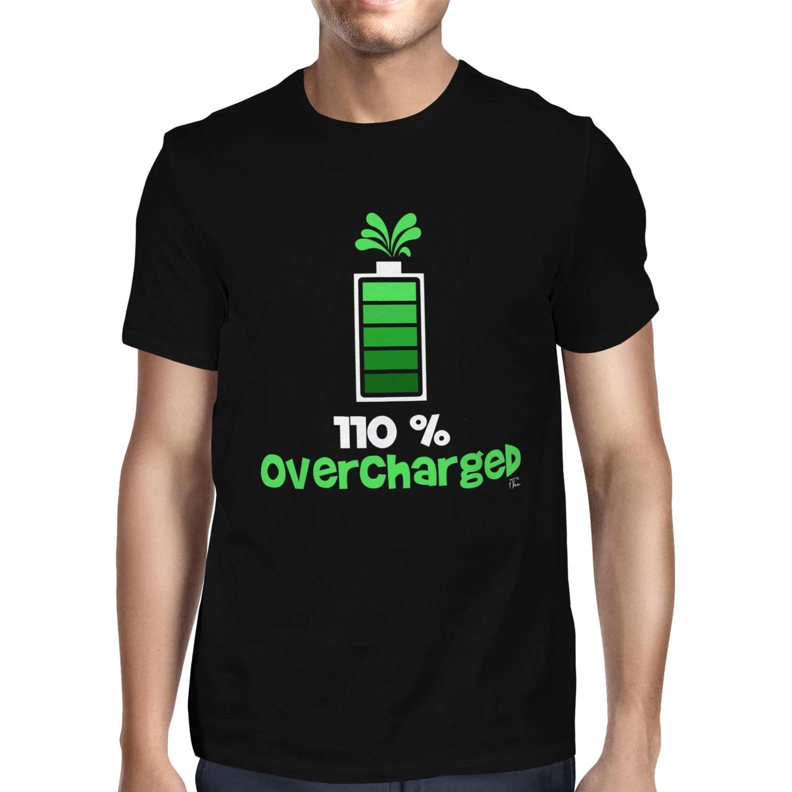 1Tee Mens 110% Overcharged Battery T-Shirt M