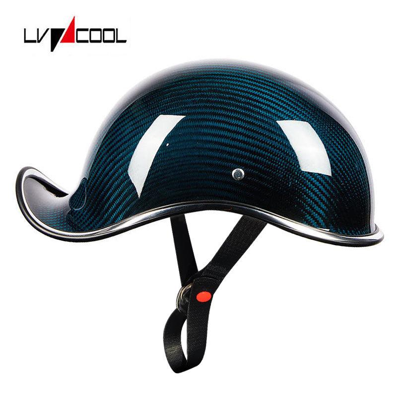 Motorcycle Carbon Fiber Helmet Male Harley Ladle Helmet Female Retro Motorcycle Half Helmet Electric Car Half Helmet Half Cover