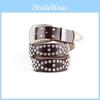 Womens Genuine Leather Wide Water Rhinestone Belt With Alloy Buckle For Party Outfits