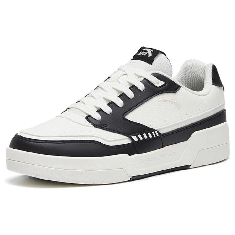 Anta Slip Resistant Shock Absorbing Durable Low Top Skate Shoes Men Sneakers Ivory-White Black 912318062-3