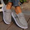 Casual large size shallow mouth breathable women's shoes autumn new women's comfortable flat-soled single shoes women