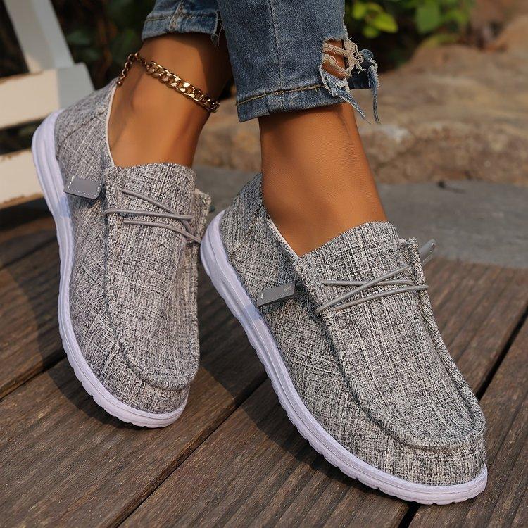 Casual large size shallow mouth breathable women's shoes autumn new women's comfortable flat-soled single shoes women