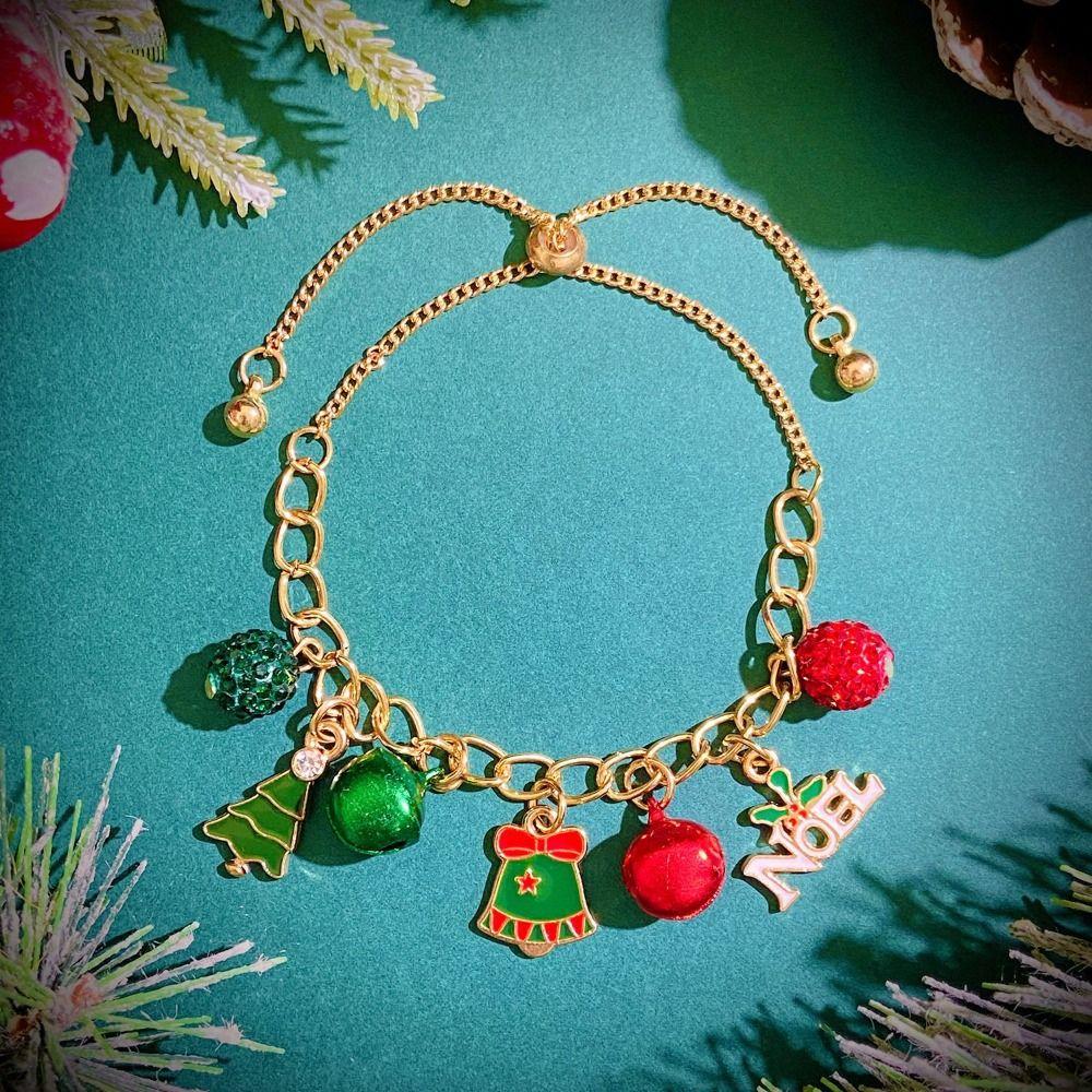 

Омела, веселий різдвяний браслет, сніжинка, цукеркова тростина, ручний ланцюжок, різдвяний подарунок D