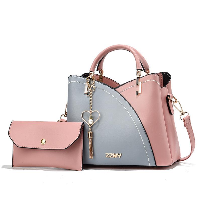 Women's Bag New Contrasting Color Child and Mother Bag Large Capacity Handbag Fashionable Shoulder Bag