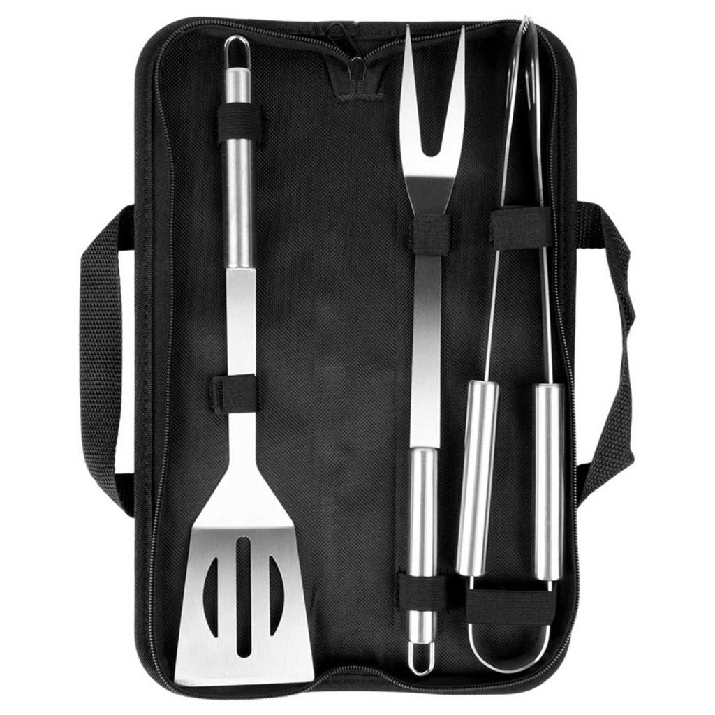 SET OF 3 STEEL BBQ UTENSILS IN A CASE 489424