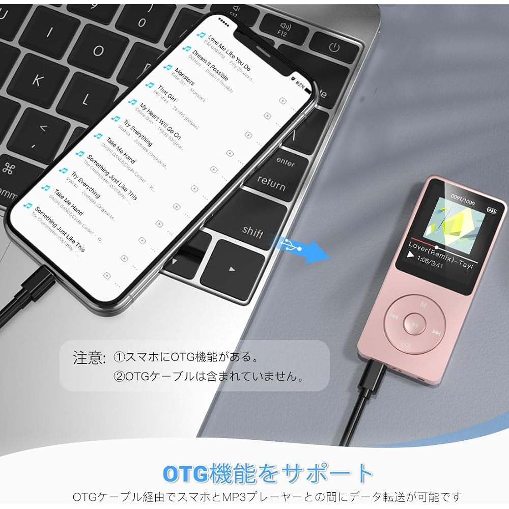 AGPTEK MP3 Player, HiFi Music Player, Ultra-lightweight, 16GB Built-in (Expandable Up To 64GB), Button Operation, 40 Hours Playback, Lossless Sound, F