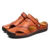 Fashion Summer Fashion Mens Sandals Genuine Leather Beach Slippers Male Non-Slip Soft Comfortable Outdoor Shoes High Quality Man Sandals