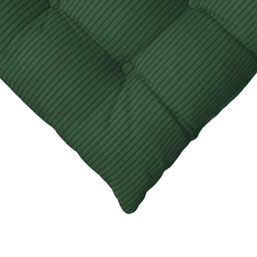 Seat Cushion Set 4 Pcs Dark Green 40 X 40 X 6 Cm Cord Fabric