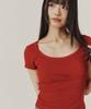 Kkuape Lace U-Neck Slim T-Shirt_4Color