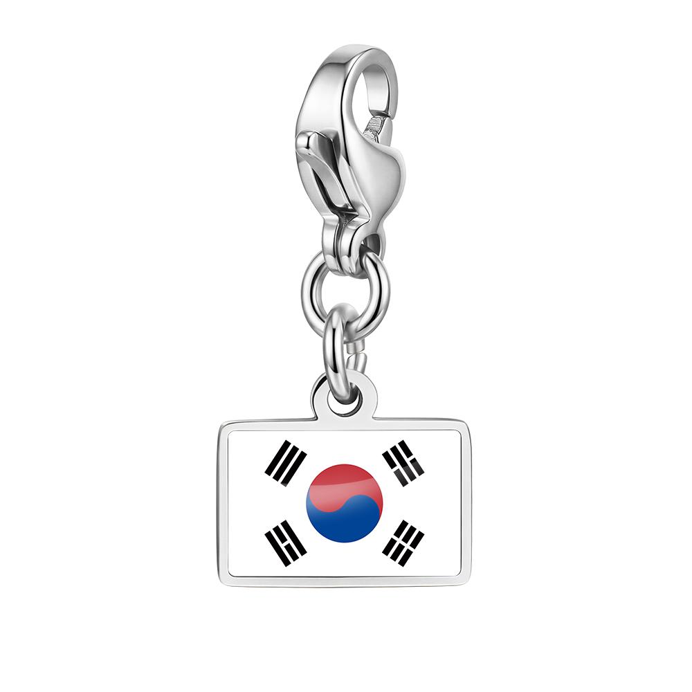 Silver Flag Pendant For Women Men DIY Making Flag Charm Bracelet Accessories Jewelry Neckalce