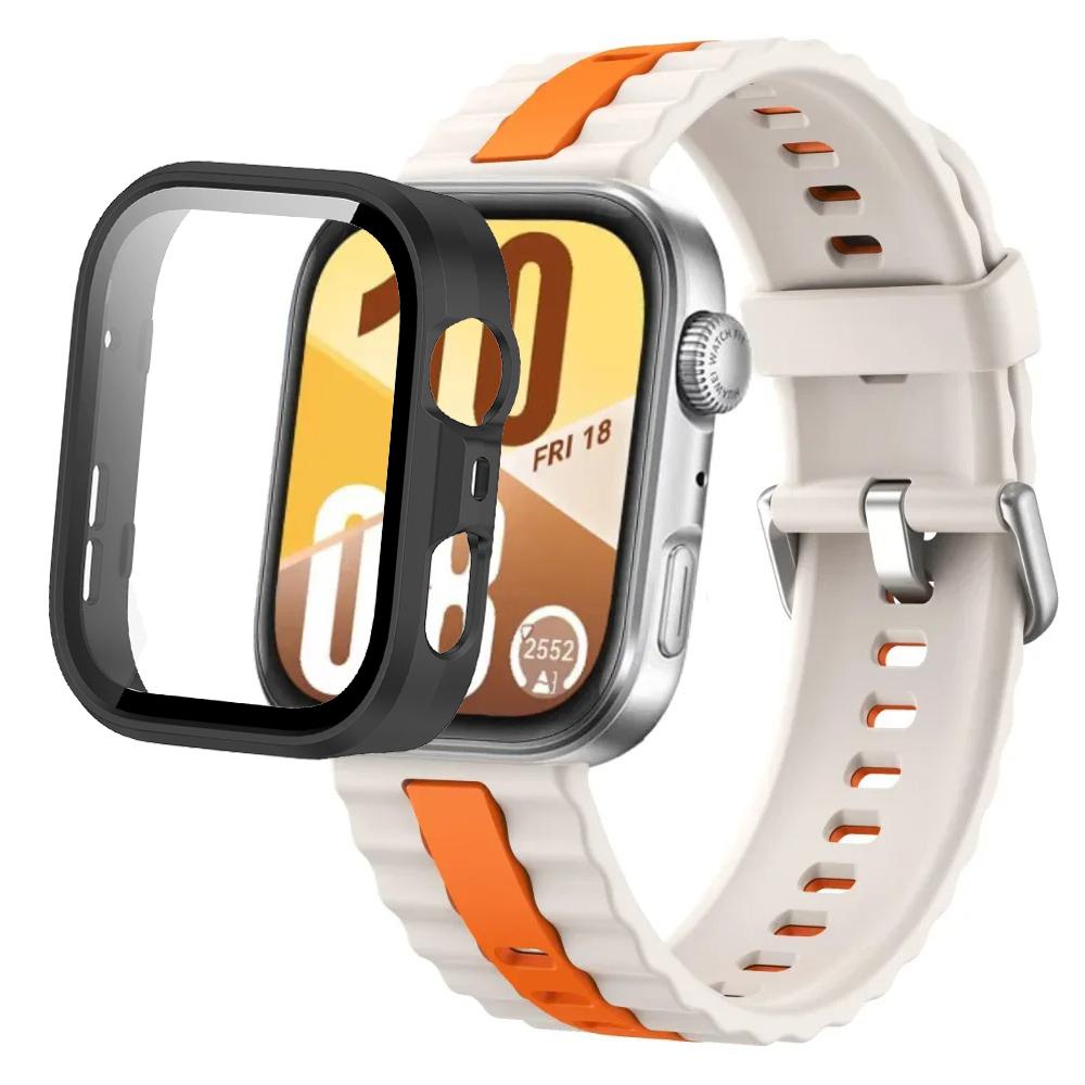 Silikonarmband+PC-Hülle für Huawei Watch Fit 4/Fit 4 Pro Intelligentes Armbandteile für Huawei Watch Fit 3 Uhr Schutzhülle