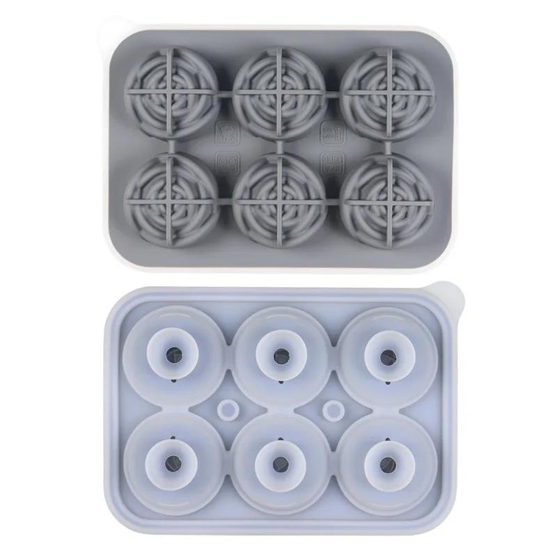 3D Rose Flower Ice Cube Mold Silicone Tray with Lid Reusable Whiskey Ice Ball Maker for Cocktail DIY Home Bar
