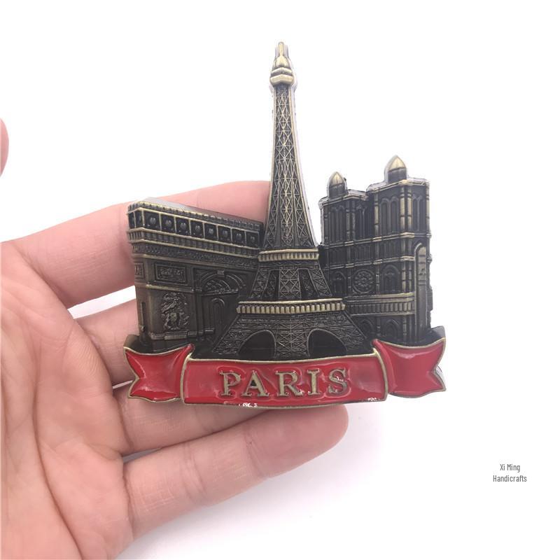 3D Metal Fridge Magnet: USA, England, Italy, Madrid, Dubai, Belgium, India, Israel - High-End Commemorative Collection