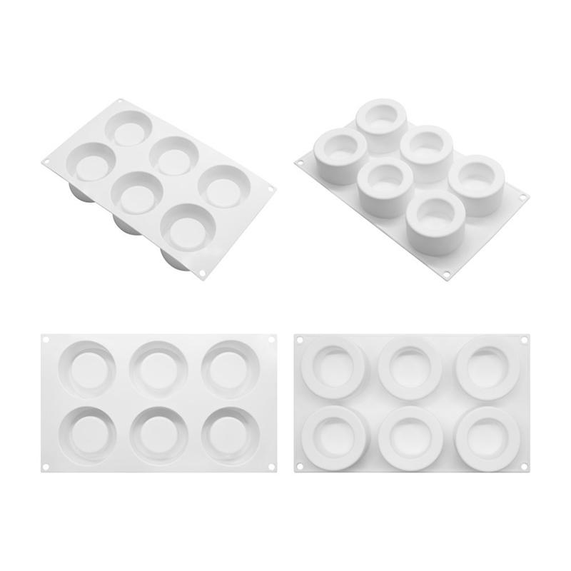 6 Compartments Silicone Pudding Cup Cake Mold French Dessert Mousse Cake Mold