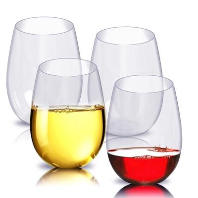 4 Stück unzerbrechliche Weingläser, bruchsicheres Kunststoffglas, sichere, wiederverwendbare Bierbecher