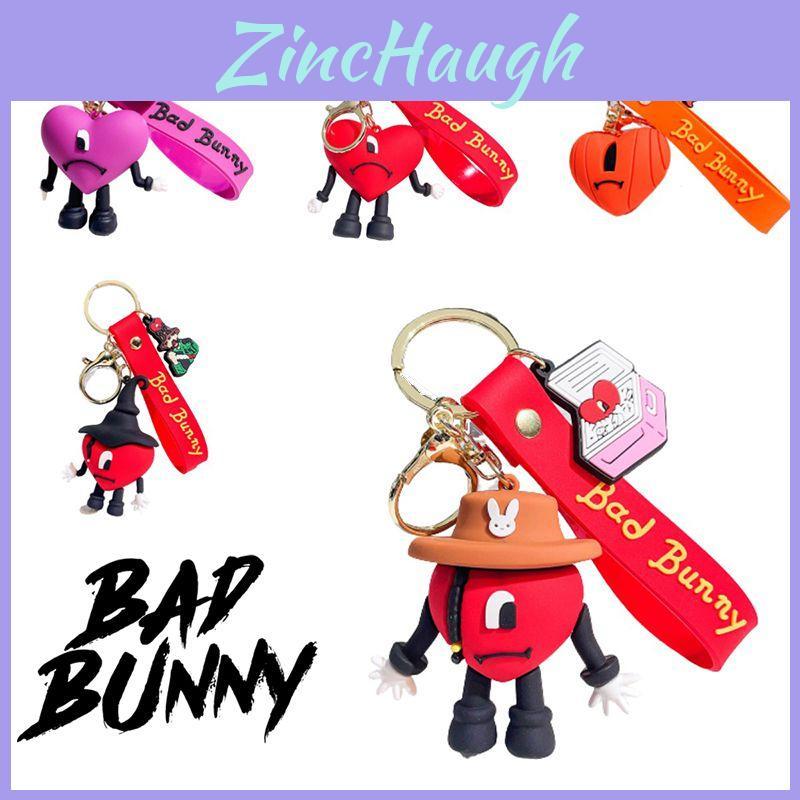 Soft Rubber Alloy Bad Bunny Key Ring Pendant Kids Xmas Decoration Gift