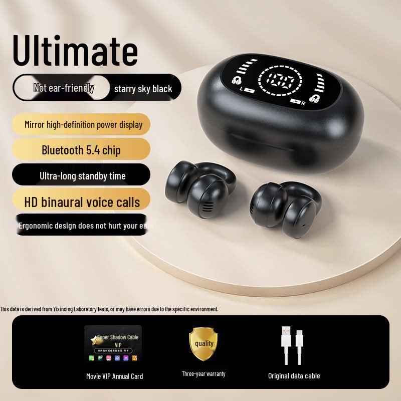 2026 New Model Air Conduction Bluetooth Earphones: Ear Clip Style, High Sound Quality, Long Battery Life, Non-In-Ear Design, Ideal for Sports.