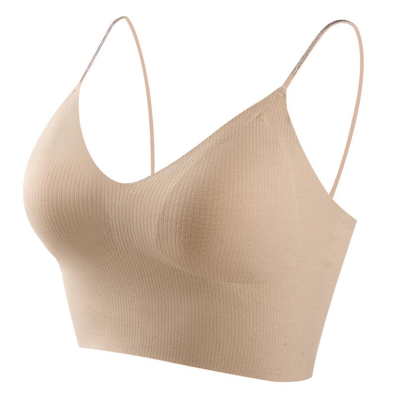 Women's Autumn/Winter Spaghetti Strap Camisole with Built-in Bra & Pads