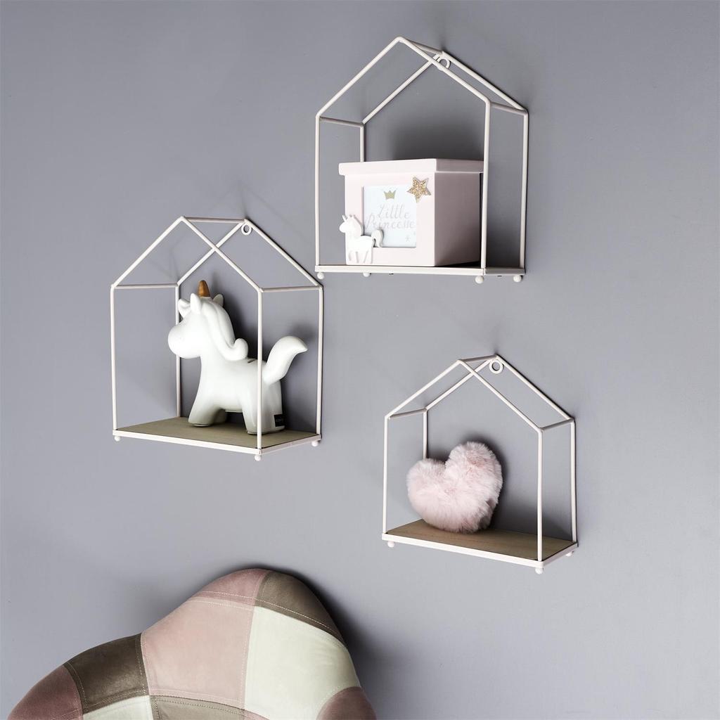Set Of 3 Shelves, Pink House