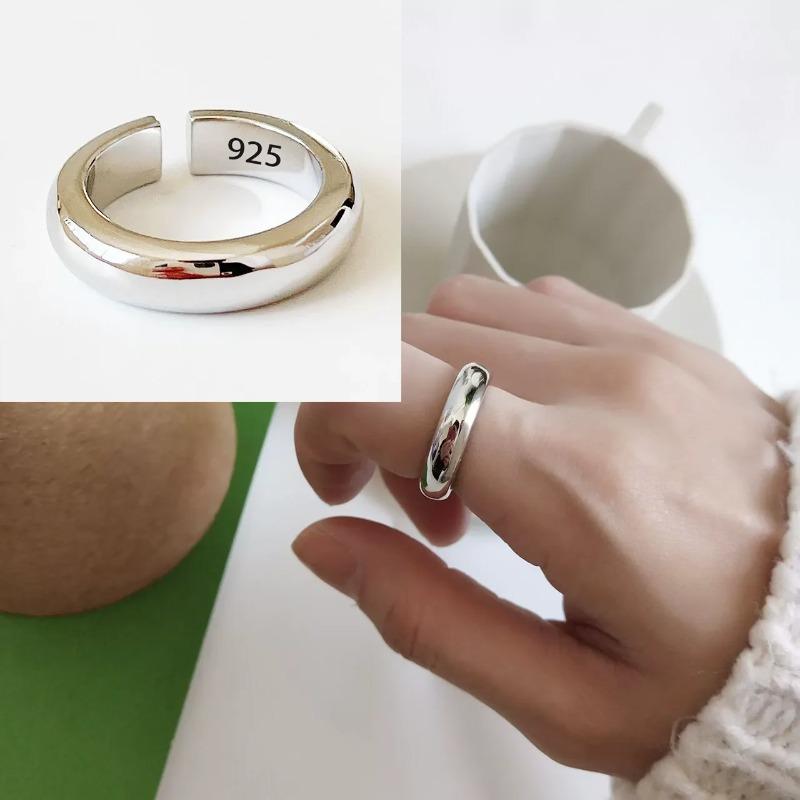 Nepravidelný prsten ze stříbra 925 pro ženy Geometrie Univerzální Minimalismus Doplňky Šperky Dárek