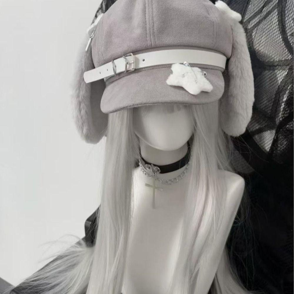 Cute Sweet Style Women's Berets Dog Eared Soft Fabric Visors Cap Winter Accessories Newsboy Hat Autumn Winter