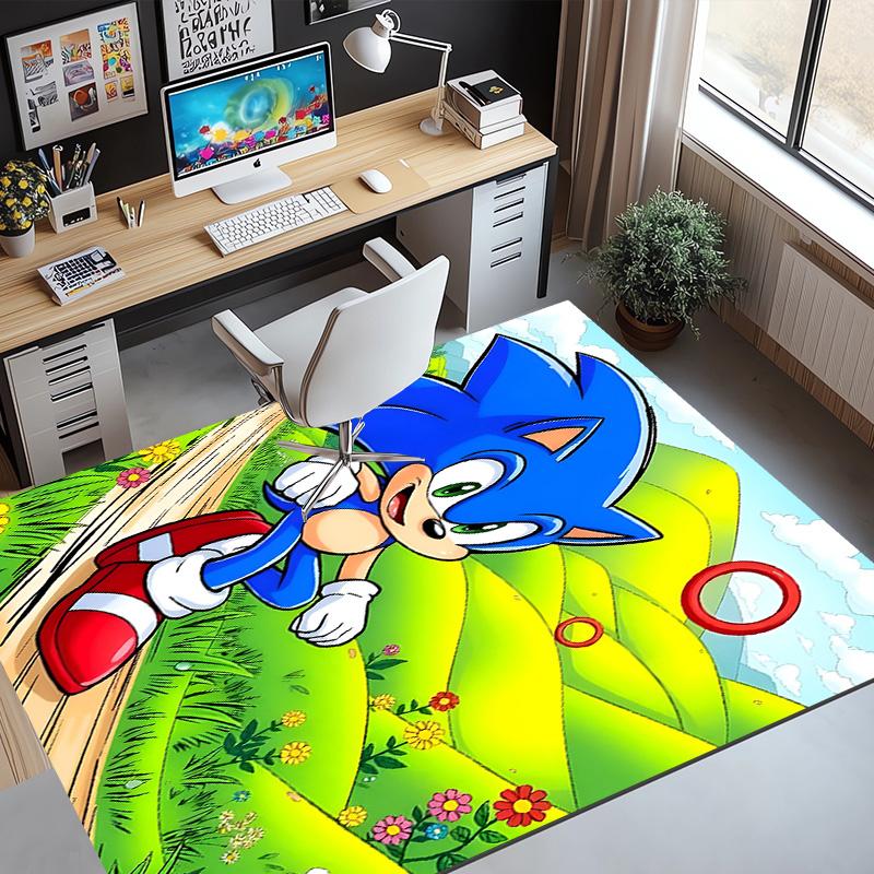 Sonic Pattern Rug, Indoor/Outdoor Mat, for Picnic, Gameroom, Bedroom, Office, Living Room, Home Decor Carpet, Birthday Gift