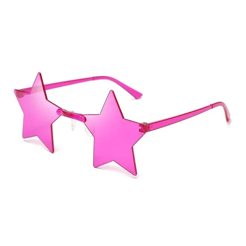 1Pc Star Shaped Solid Color Cosplay Glasses Cool Disco Eyewear For Women Men Fashion Pentagram Sunglasses