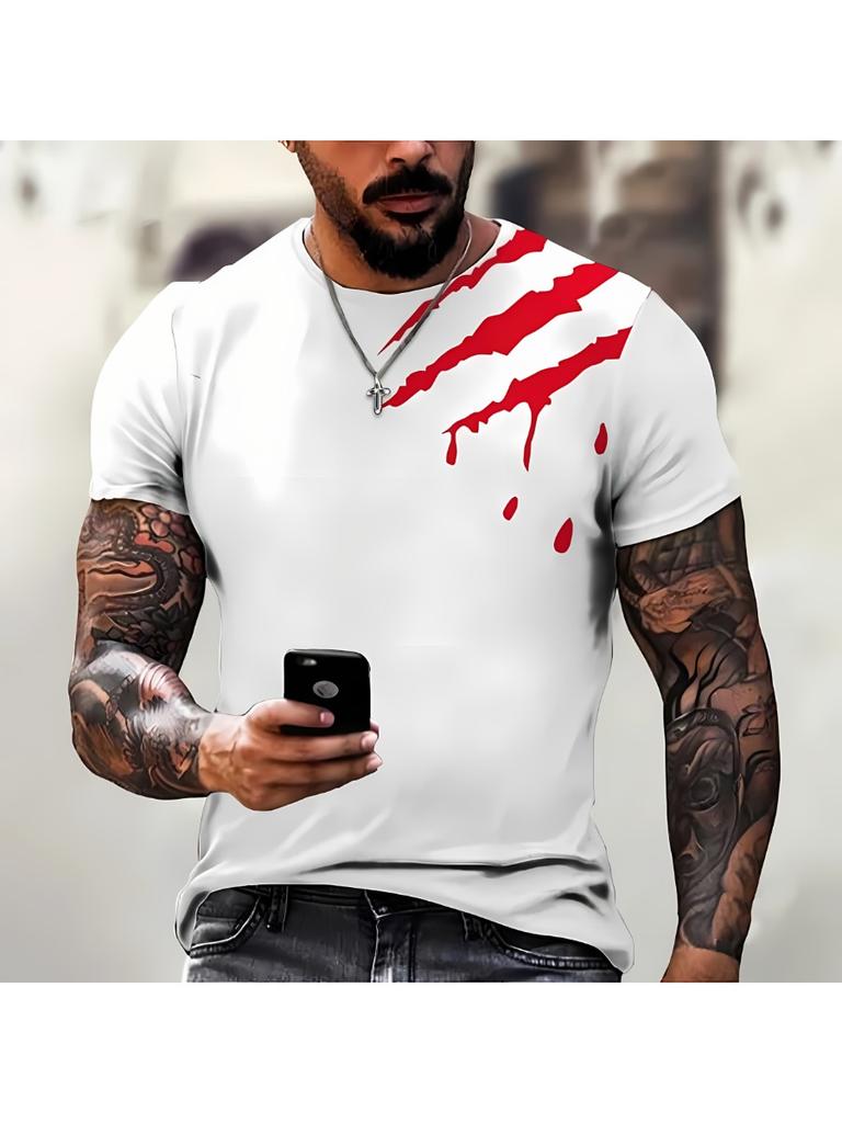 New 3D Graffiti Printed Men's T-shirt for the Summer a Casual Fashionable and Comfortable Polyester Fiber Men's