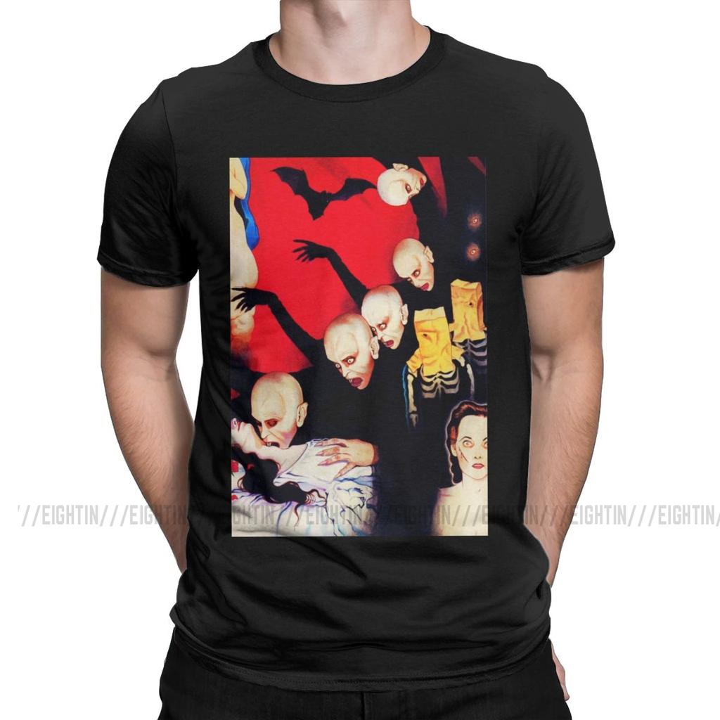 Suehiro Maruo Tops Nosferatu T-Shirt Men Cotton T Shirt Horror Japan Manga Otaku Creepy Halloween Short Sleeve Tee Shirt 6XL