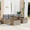VidaXL Garden Lounge Set with Cushions 6 Pcs Beige Braided Resin 3268499