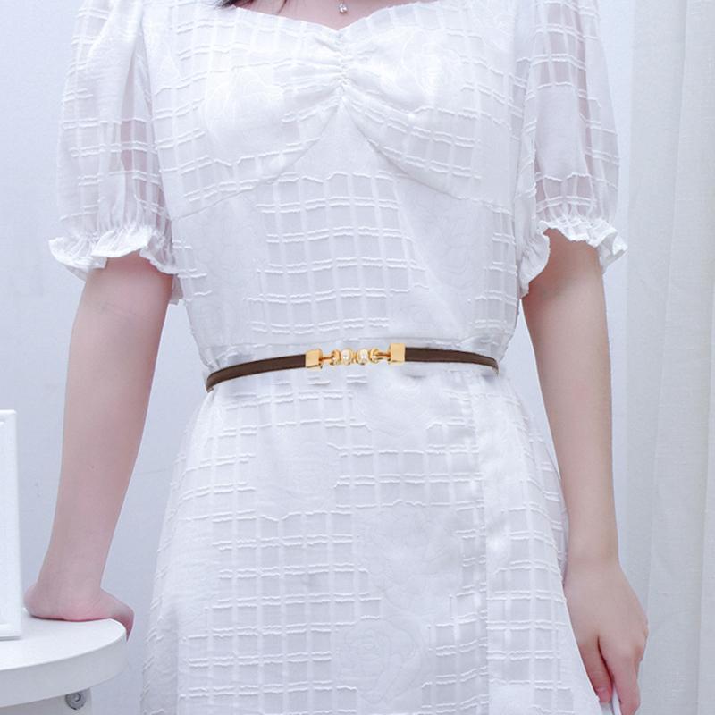 Adjustable Thin Waist Belt for Women Fashion Slimming Buckle Suit Dress Skirt Date and Office Use