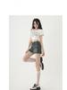 Korean Style High-Waist A-Line Denim Mini Skirt for Women - Spring/Summer Bodycon Skirt