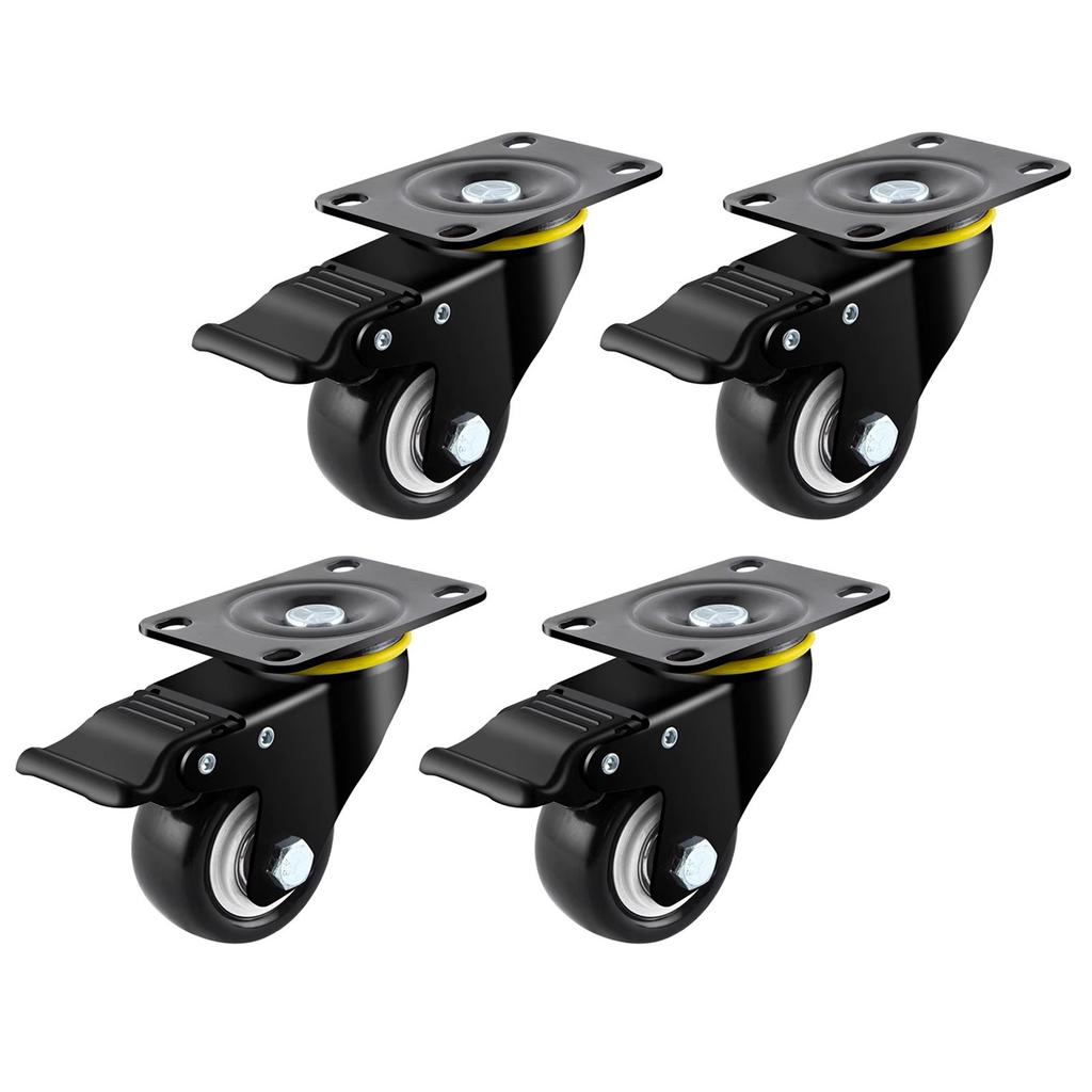4 Pcs Heavy Duty Furniture Caster Wheels 360Degree Plate Swivel Castors Wheel for Furniture Kitchen Cabinet Table