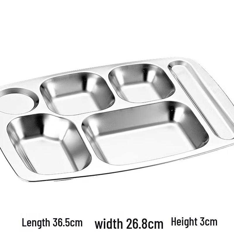 SPSR 304 Stainless Steel Rectangular Divided Meal Tray