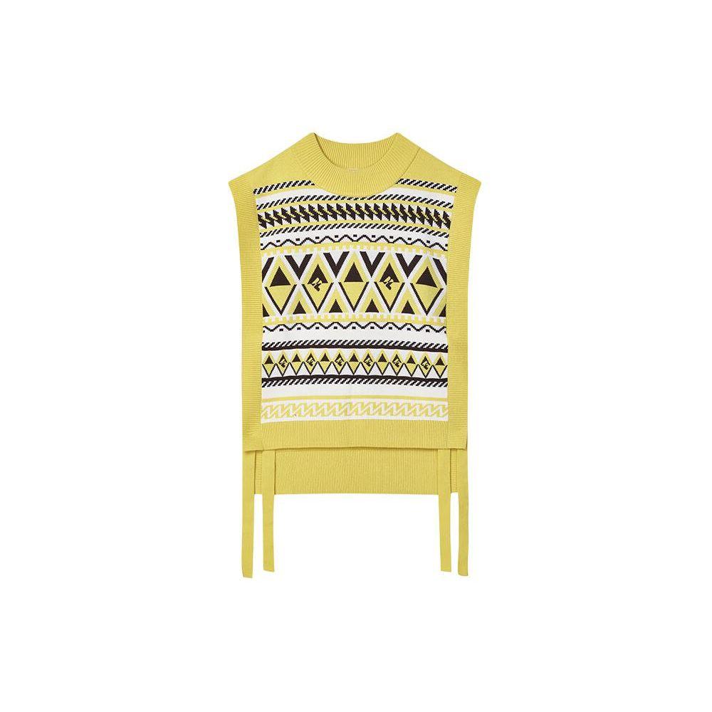 

FILA Изумрудный полосатый повседневный вязаный свитер без рукавов женский свитер F11W414401FZA M