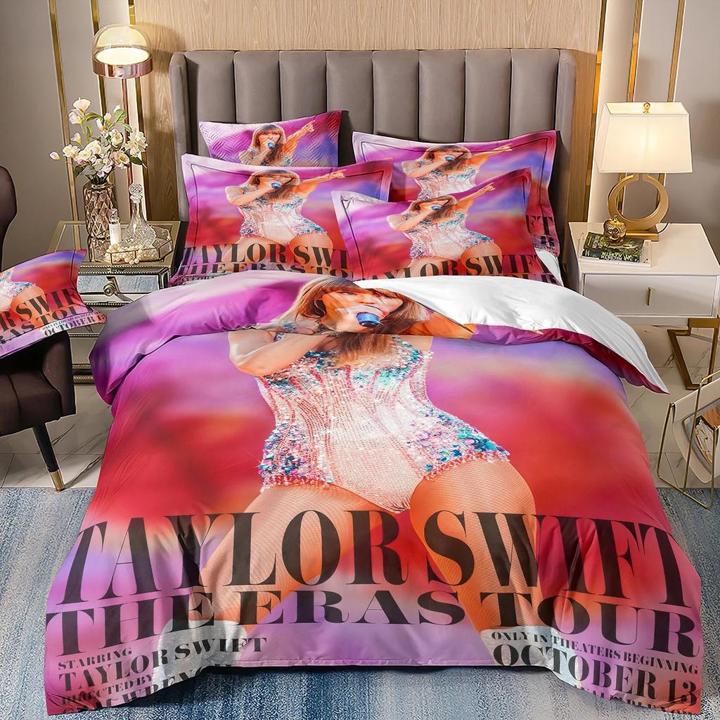 Pop Female Singer T-Taylors 3D Printing Bedding Set Celebrity S-Swift Duvet Cover Pillowcase Single Double Large Size 2/3pcs Set